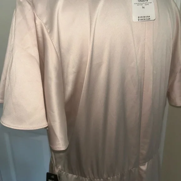 Torrid Pink and Gold Asymmetrical Wrap Gown - Picture 5 of 6